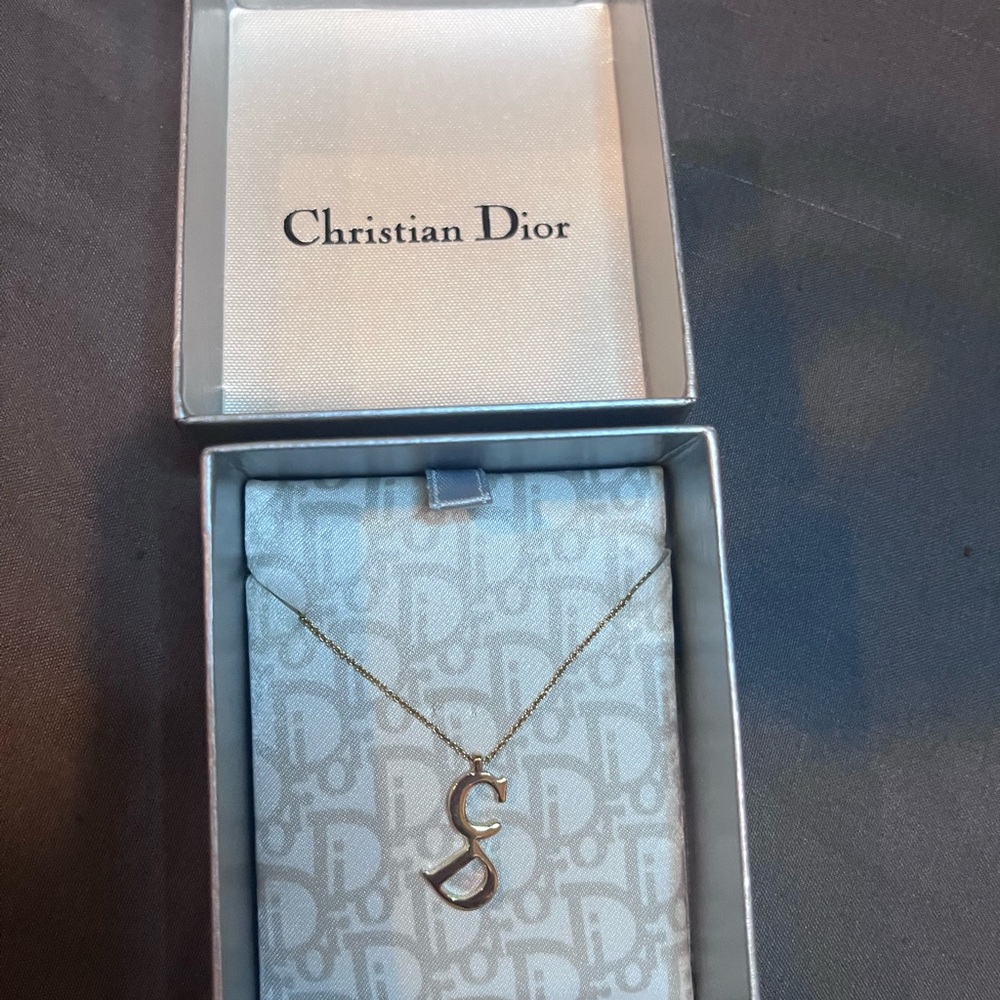 Dior Gold Initial Pendant Necklace